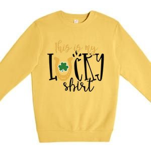 St Pattys This My Lucky Irish Shamrock Shenanigans Premium Crewneck Sweatshirt