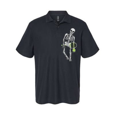 Skeleton Playing Tennis Lazy Halloween Costume Funny Sport Softstyle Adult Sport Polo