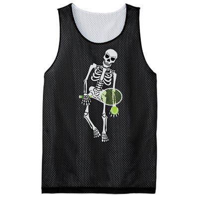 Skeleton Playing Tennis Lazy Halloween Costume Funny Sport Mesh Reversible Basketball Jersey Tank