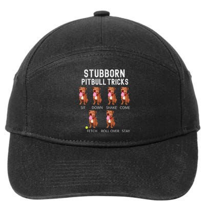 Stubborn Pitbull Tricks Dog Gift 7-Panel Snapback Hat