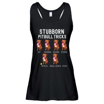 Stubborn Pitbull Tricks Dog Gift Ladies Essential Flowy Tank