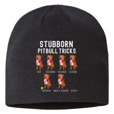 Stubborn Pitbull Tricks Dog Gift Sustainable Beanie