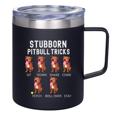 Stubborn Pitbull Tricks Dog Gift 12oz Stainless Steel Coffee Mug