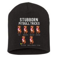 Stubborn Pitbull Tricks Dog Gift Short Acrylic Beanie