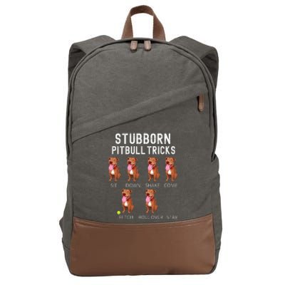 Stubborn Pitbull Tricks Dog Gift Cotton Canvas Backpack