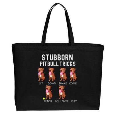 Stubborn Pitbull Tricks Dog Gift Cotton Canvas Jumbo Tote