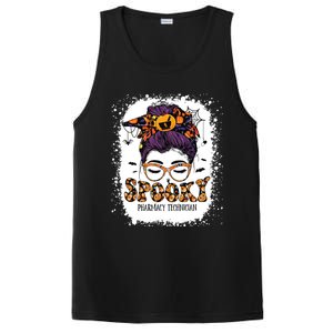 Spooky Pharmacy Tech Bleached Halloween Messy Bun Pharmacist PosiCharge Competitor Tank