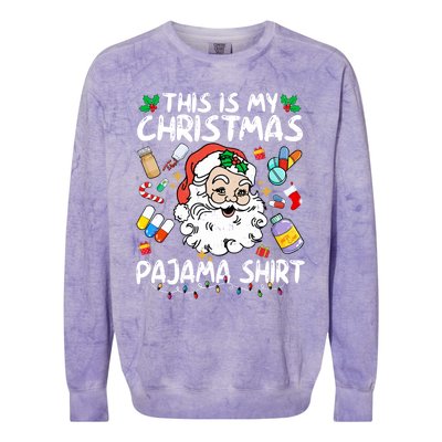 Santa Pharmacy Tech Pharmacist This Is My Christmas Pajama Cute Gift Colorblast Crewneck Sweatshirt