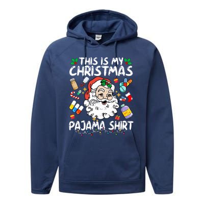 Santa Pharmacy Tech Pharmacist This Is My Christmas Pajama Cute Gift Performance Fleece Hoodie