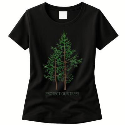 Save Protect Trees Stop Deforestation Tree Hugger Women's T-Shirt