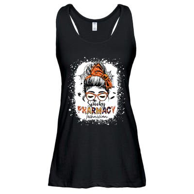 Spooky Pharmacy Tech Women Halloween Messy Bun Pharmacist Ladies Essential Flowy Tank