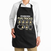 Stubborn Pug Tricks Funny Pug Saying Pug Owner Pug Full-Length Apron With Pockets