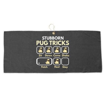 Stubborn Pug Tricks Funny Pug Saying Pug Owner Pug Large Microfiber Waffle Golf Towel