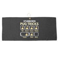 Stubborn Pug Tricks Funny Pug Saying Pug Owner Pug Large Microfiber Waffle Golf Towel