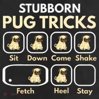 Stubborn Pug Tricks Funny Pug Saying Pug Owner Pug 25L Jumbo Tote