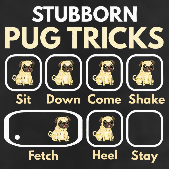 Stubborn Pug Tricks Funny Pug Saying Pug Owner Pug Microfiber Hand Towel