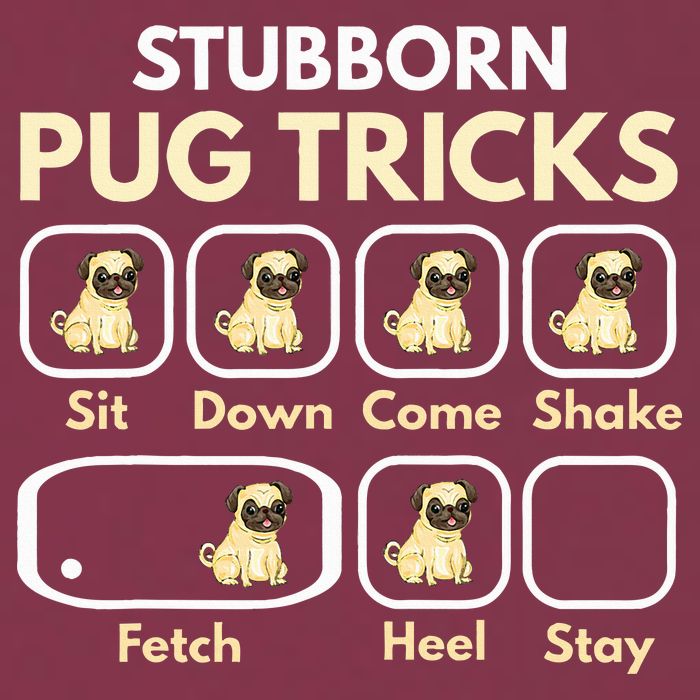 Stubborn Pug Tricks Funny Pug Saying Pug Owner Pug 16oz Travel Tumbler