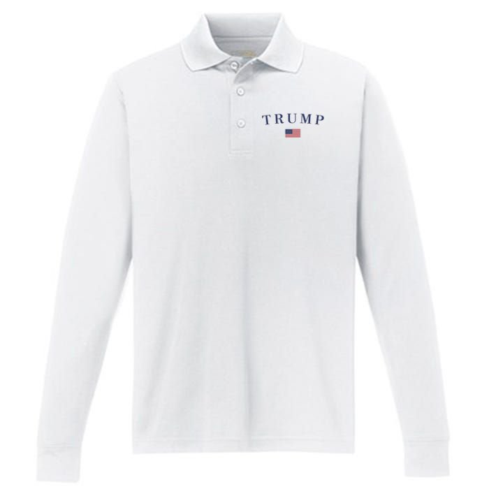 Support President Trump 2024 Performance Long Sleeve Polo