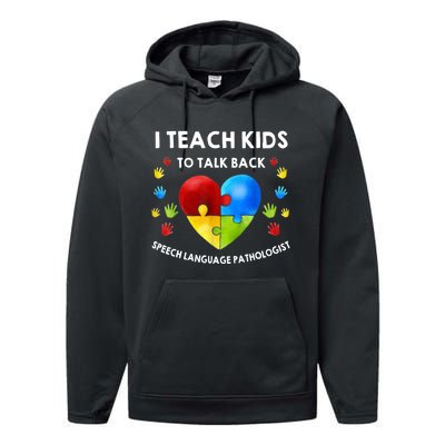 Speech Pathology Therapy Talk Autism Awareness Month Performance Fleece Hoodie