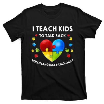 Speech Pathology Therapy Talk Autism Awareness Month T-Shirt