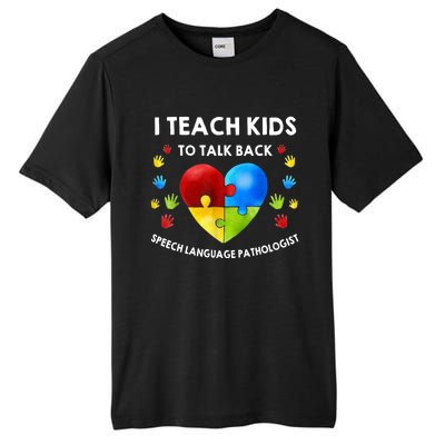 Speech Pathology Therapy Talk Autism Awareness Month Tall Fusion ChromaSoft Performance T-Shirt