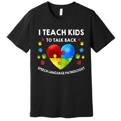 Speech Pathology Therapy Talk Autism Awareness Month Premium T-Shirt