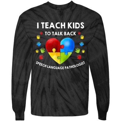 Speech Pathology Therapy Talk Autism Awareness Month Tie-Dye Long Sleeve Shirt