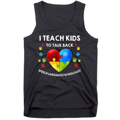 Speech Pathology Therapy Talk Autism Awareness Month Tank Top