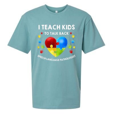 Speech Pathology Therapy Talk Autism Awareness Month Sueded Cloud Jersey T-Shirt