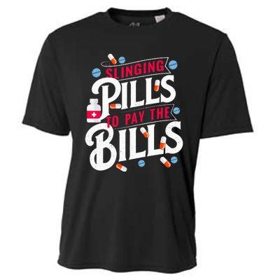 Slinging Pills to Pay The Bills Pharmacist Apothecary RPh Cooling Performance Crew T-Shirt