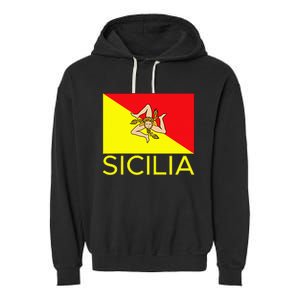 Sicilia Pallermo Triskelion Flag Garment-Dyed Fleece Hoodie