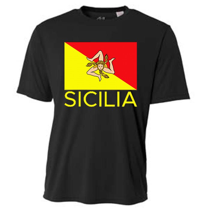 Sicilia Pallermo Triskelion Flag Cooling Performance Crew T-Shirt