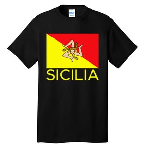 Sicilia Pallermo Triskelion Flag Tall T-Shirt