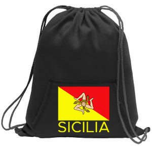 Sicilia Pallermo Triskelion Flag Sweatshirt Cinch Pack Bag