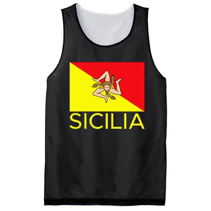 Sicilia Pallermo Triskelion Flag Mesh Reversible Basketball Jersey Tank