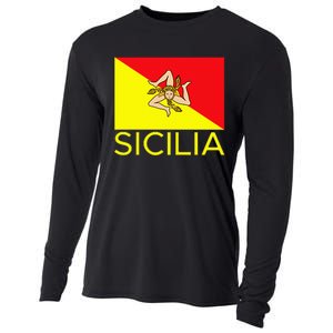 Sicilia Pallermo Triskelion Flag Cooling Performance Long Sleeve Crew