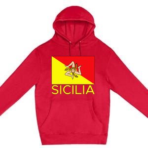 Sicilia Pallermo Triskelion Flag Premium Pullover Hoodie