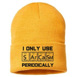 Sarcasm Periodic Table Element Science Joke Sustainable Knit Beanie