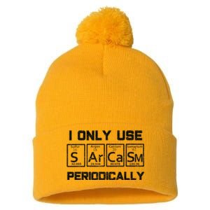 Sarcasm Periodic Table Element Science Joke Pom Pom 12in Knit Beanie