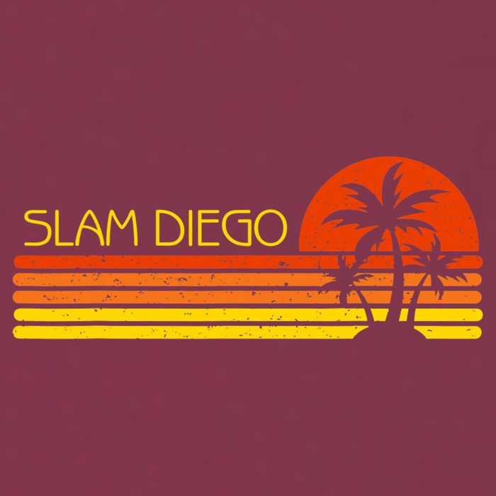 Sunset Palm Tree San Diego Baseball Grand Slam 16oz Travel Tumbler