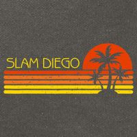 Sunset Palm Tree San Diego Baseball Grand Slam Cotton Canvas Backpack