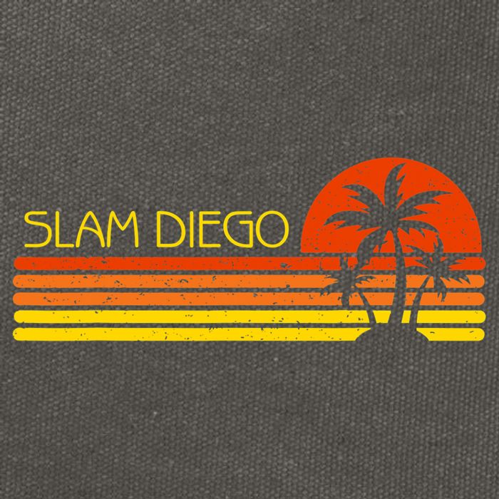 Sunset Palm Tree San Diego Baseball Grand Slam Cotton Canvas Backpack