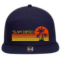 Sunset Palm Tree San Diego Baseball Grand Slam 7 Panel Mesh Trucker Snapback Hat