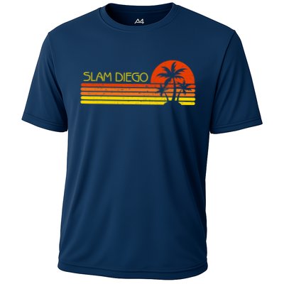 Sunset Palm Tree San Diego Baseball Grand Slam Cooling Performance Crew T-Shirt
