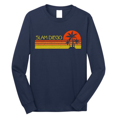Sunset Palm Tree San Diego Baseball Grand Slam Long Sleeve Shirt