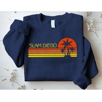 Sunset Palm Tree San Diego Baseball Grand Slam Sweatshirt