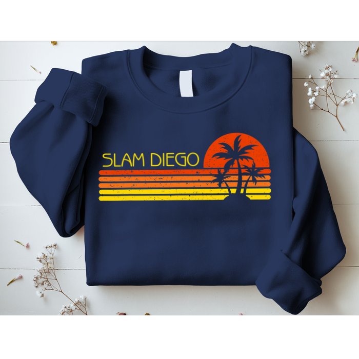 Sunset Palm Tree San Diego Baseball Grand Slam Sweatshirt