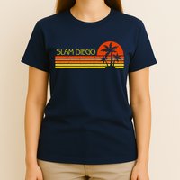 Sunset Palm Tree San Diego Baseball Grand Slam T-Shirt