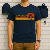 Sunset Palm Tree San Diego Baseball Grand Slam T-Shirt