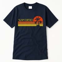 Sunset Palm Tree San Diego Baseball Grand Slam Tall T-Shirt